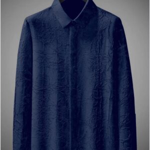 MEN'S EXCLUSIVE BLUE COTTAN FABRIC ITALIAN CRUSH SHIRT